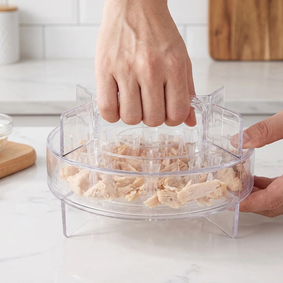 Transparent Chicken & Meat Shredder – Easy Twist Shredding Tool